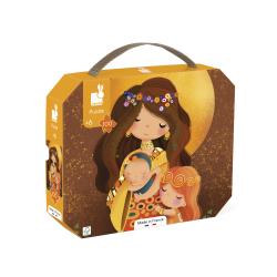Umeleck puzzle pre deti v kufrku Klimt Janod 100 ks