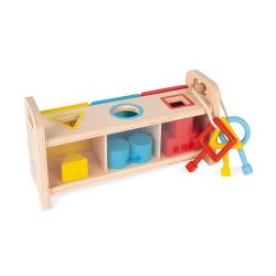 Dreven hraka na vkladanie a triedenie s kikmi a zmkami Janod sria Montessori