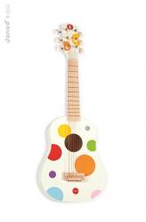 Dreven prv gitara pre deti Confetti Janod s relnym zvukom 6 strn od 3-8 rokov