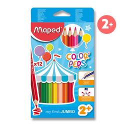 Moje prv trojhrann pastelky pre deti ColorPeps Jumbo Maped 12 farieb