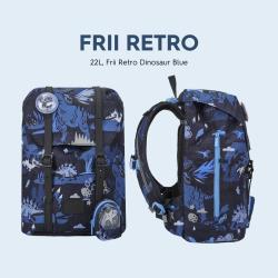 Frii of Norway Ergonomick kolsk taka Retro 22L Dinosaur Dark Blue 2